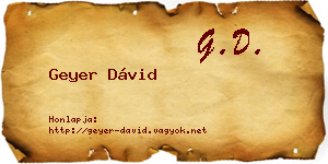 Geyer Dávid névjegykártya